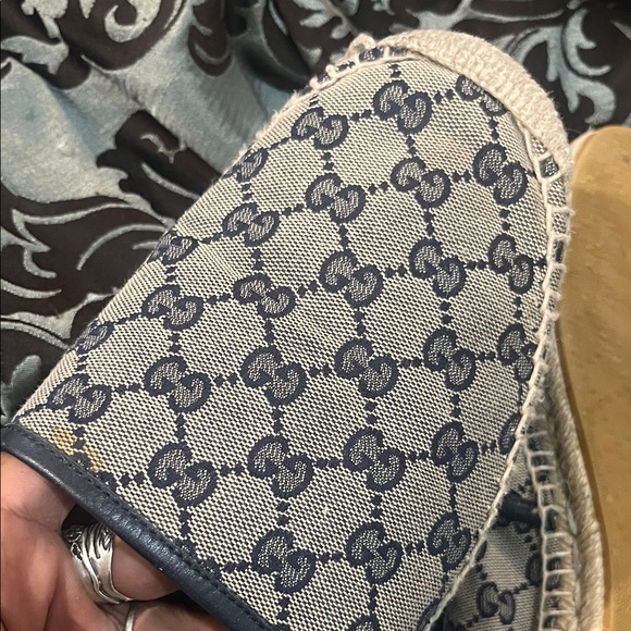 Gucci Beige and Blue Logo Espadrilles WORN size 10.5 men’s - Picture 7 of 13